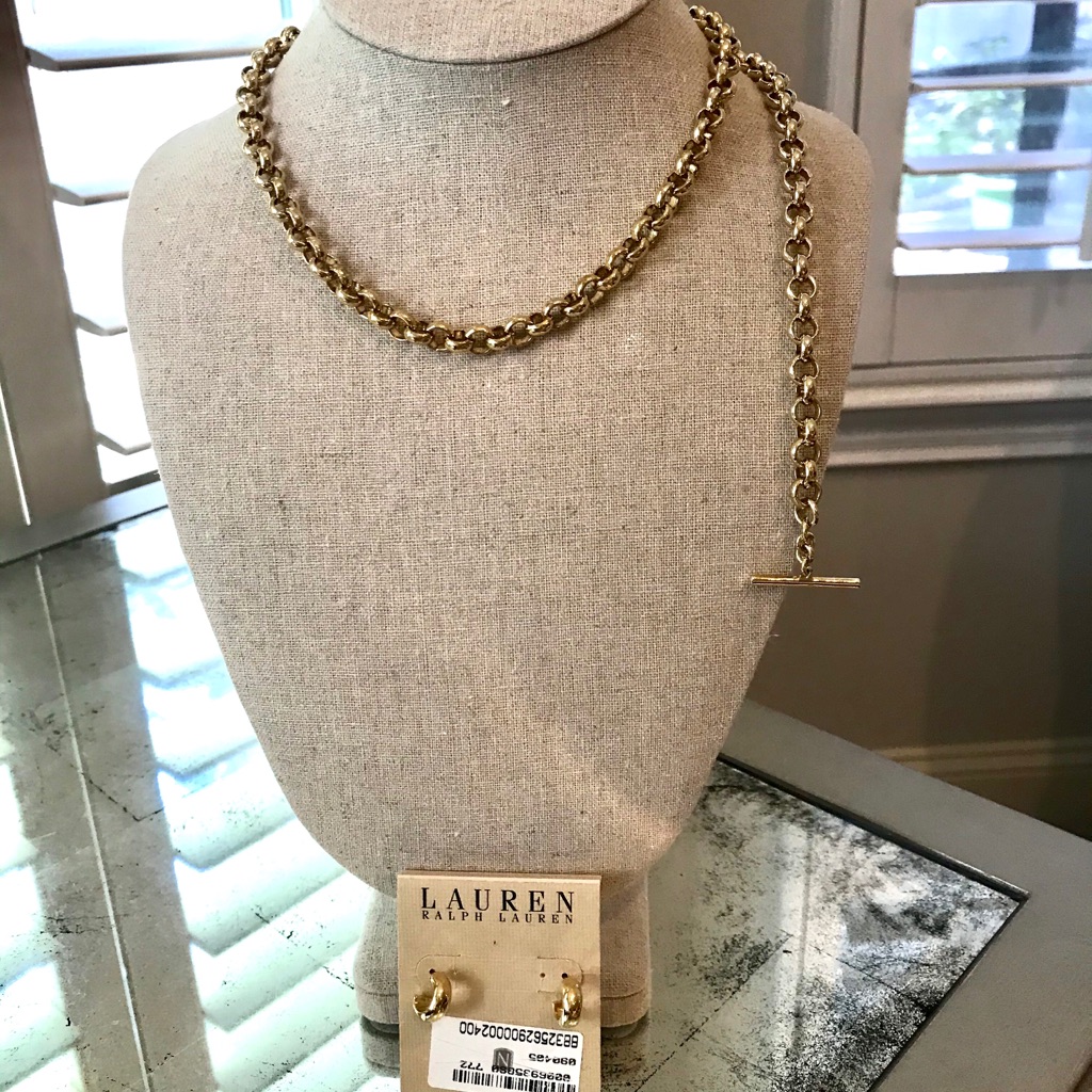 Ralph Lauren Vintage Gold Chain Link Jewelry Set 84$